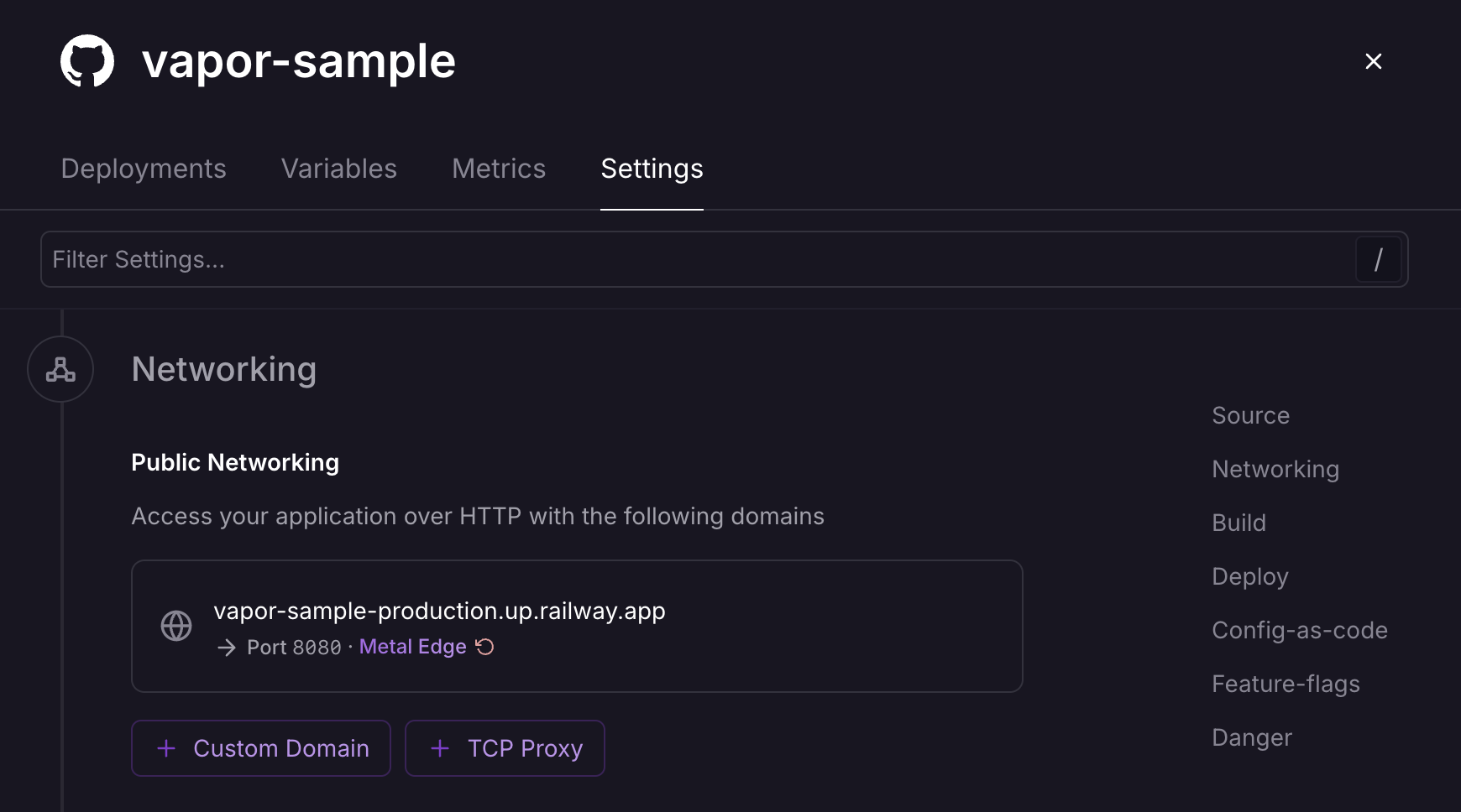 The app URL The app URL