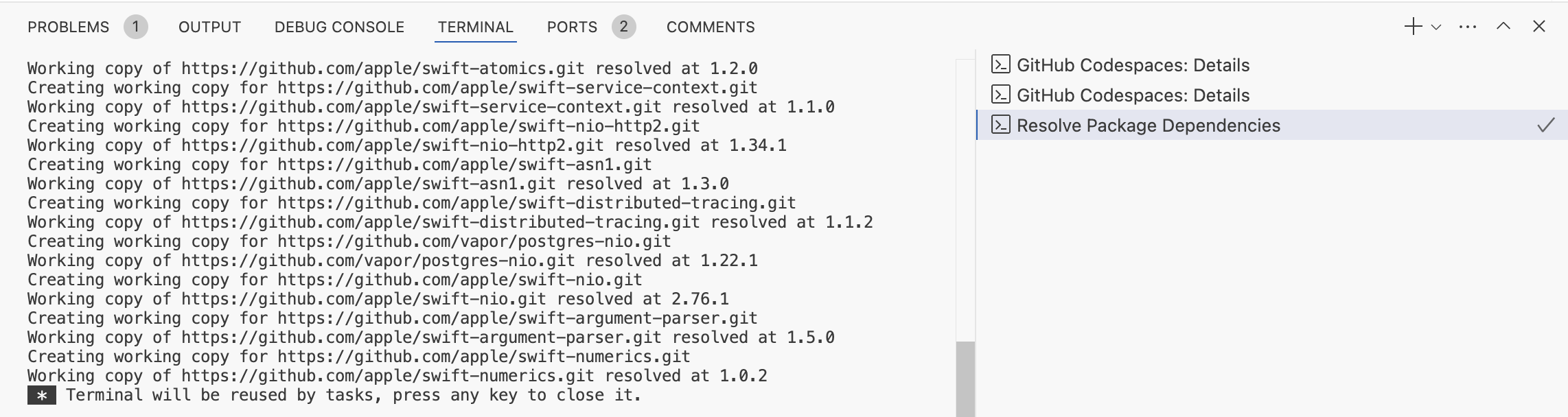 Resolving dependencies Resolving dependencies