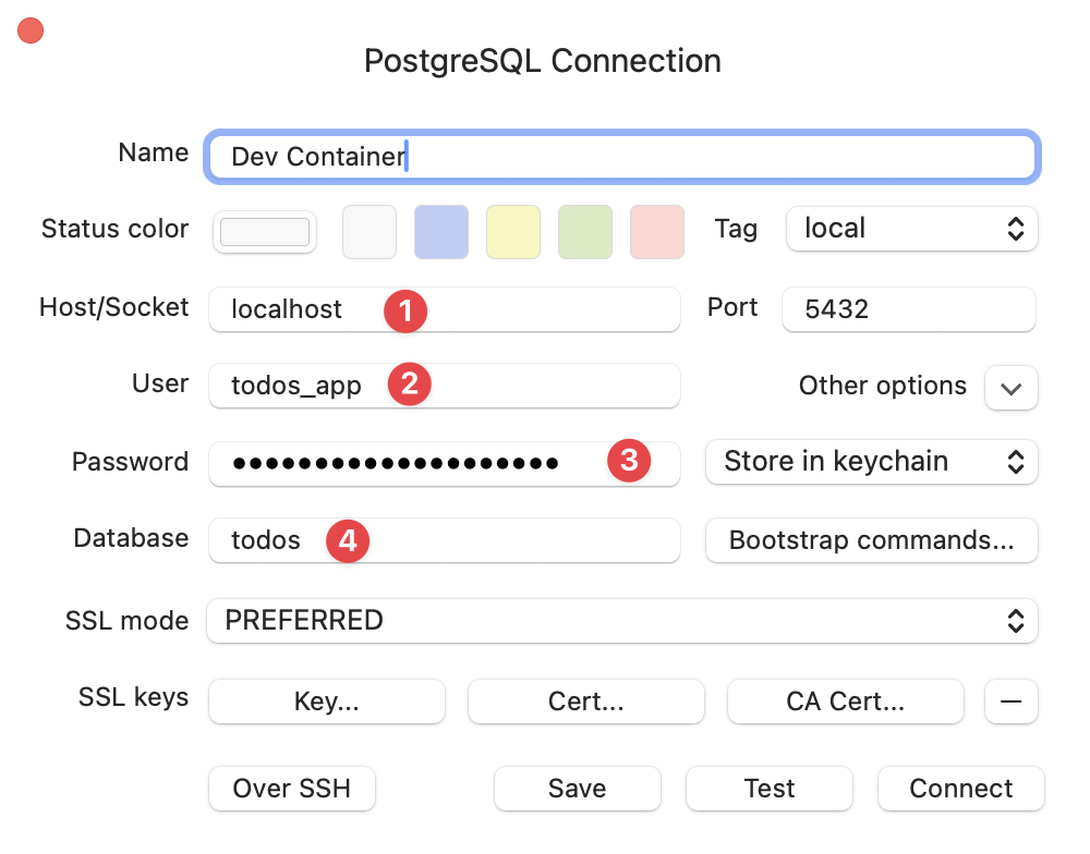 Configure the connection details Configure the connection details