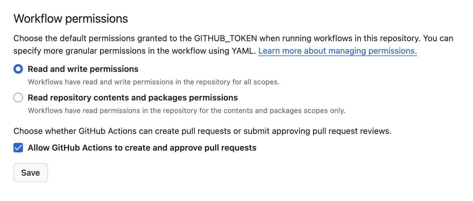 Don't forget to add write permissions to the workflow! Don't forget to add write permissions to the workflow!