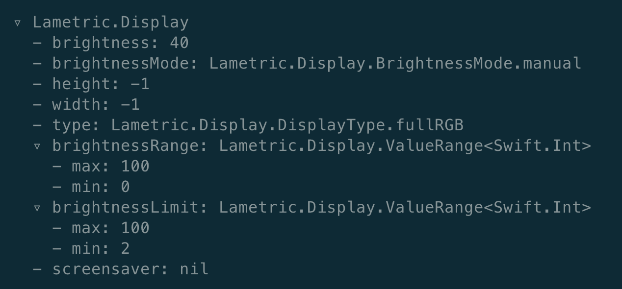 Swift's dump output Swift's dump output