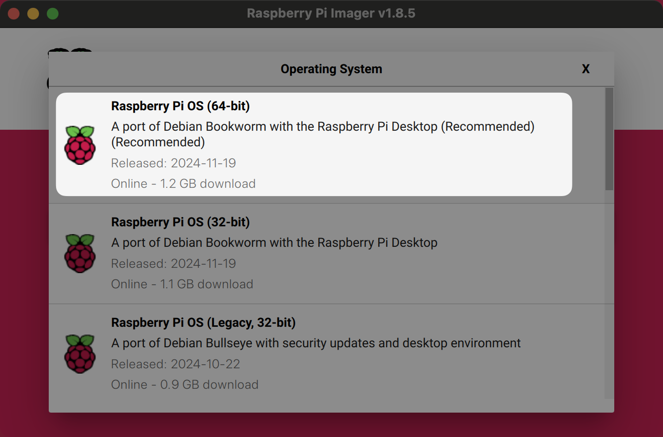 Select the 64-bit OS Select the 64-bit OS