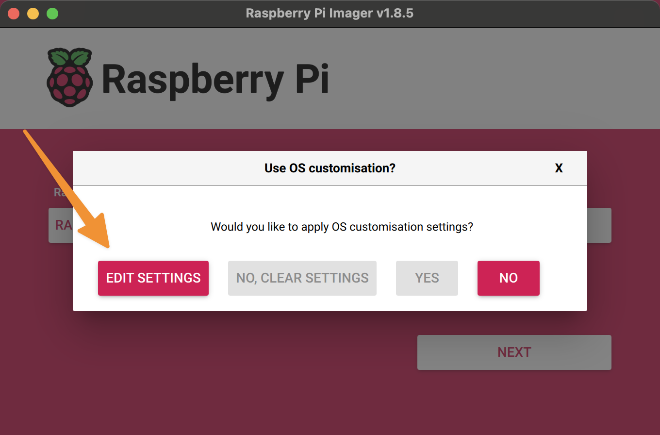 Raspberry Pi Imager - Edit Settings Raspberry Pi Imager - Edit Settings