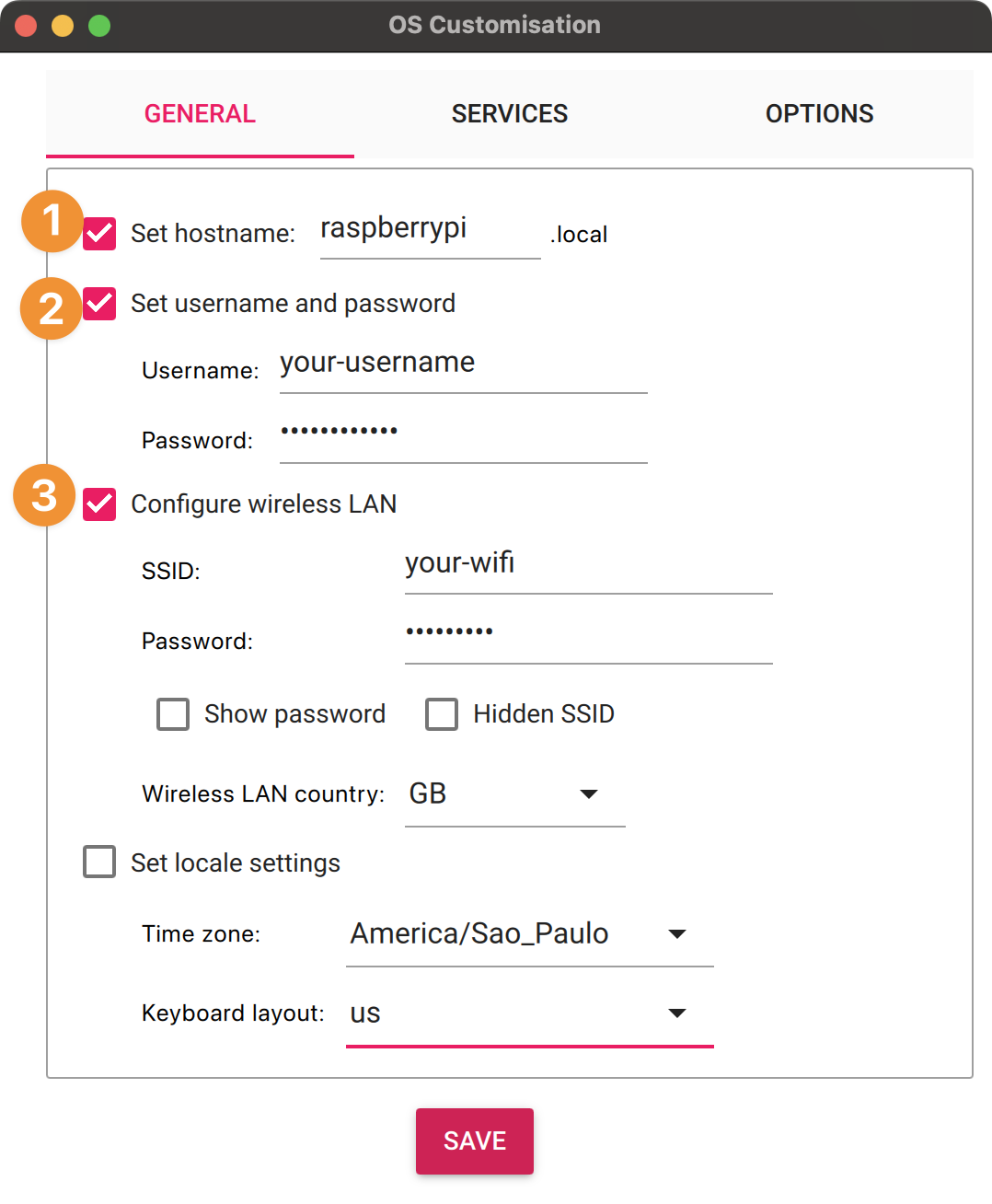 Customize the OS settings Customize the OS settings