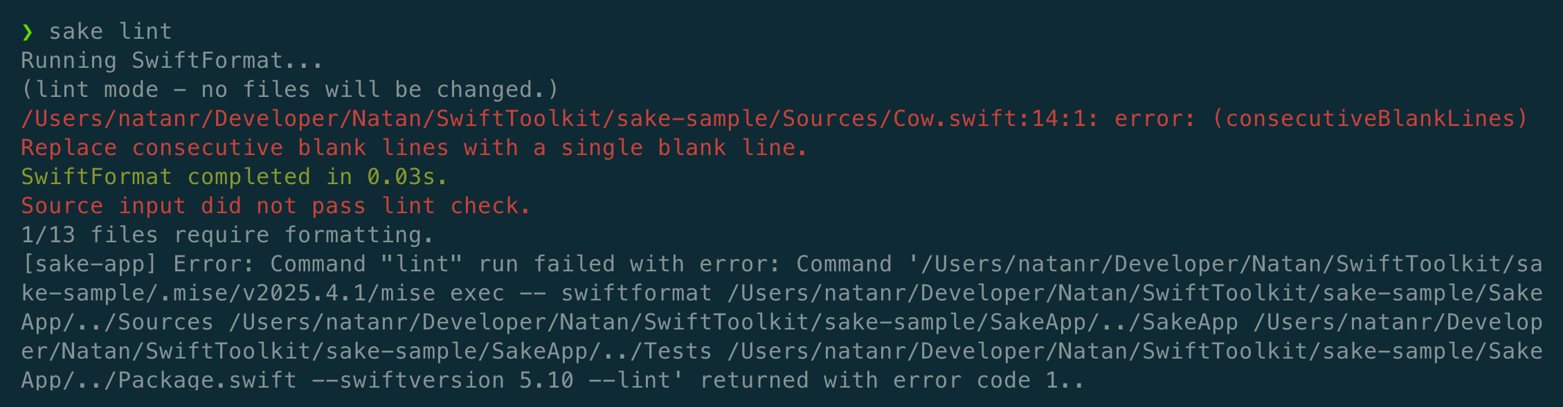 Linting errors Linting errors