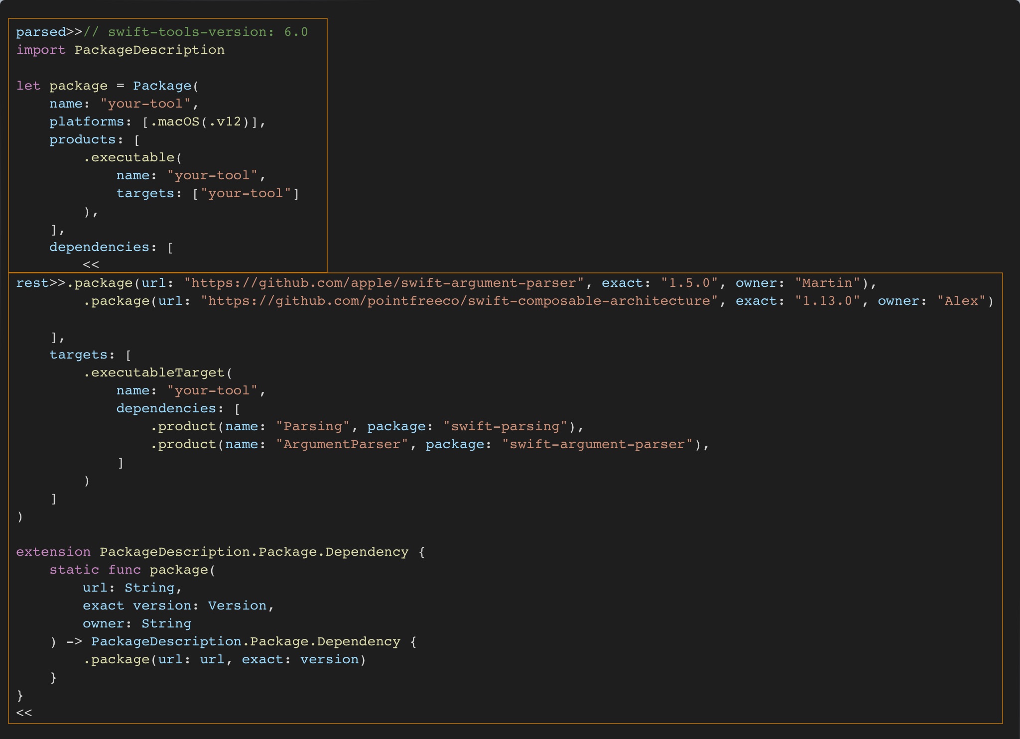 Example output Example output