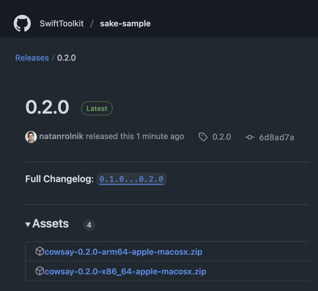 The release created on GitHub 🎉 The release created on GitHub 🎉